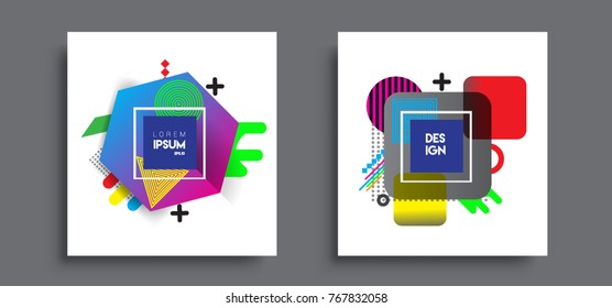 Abstract geometric pattern design and background. Set of templates for modern design, cover, template, decorated, brochure, flyer.