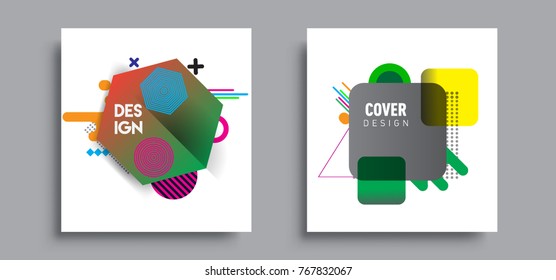 Abstract geometric pattern design and background. Set of templates for modern design, cover, template, decorated, brochure, flyer.