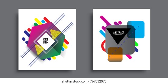 Abstract geometric pattern design and background. Set of templates for modern design, cover, template, decorated, brochure, flyer.