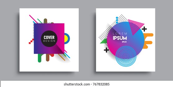 Abstract geometric pattern design and background. Set of templates for modern design, cover, template, decorated, brochure, flyer.
