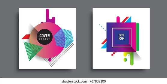 Abstract geometric pattern design and background. Set of templates for modern design, cover, template, decorated, brochure, flyer.