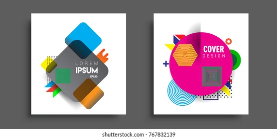 Abstract geometric pattern design and background. Set of templates for modern design, cover, template, decorated, brochure, flyer.