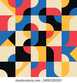 Abstract geometric pattern design in Bauhaus styleve, vector  illustration