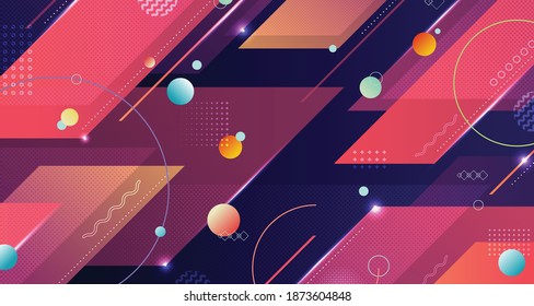 Abstract geometric pattern design of colorful pattern tech style artwork background. Present for layout wallpaper. vector illustration 