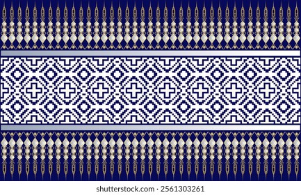 Abstract geometric pattern design and ethnic Thai pattern for background or wallpaper or batik.