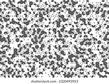 Abstract geometric pattern design. Line of cube pattern. Using for jersey printing 