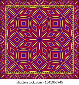 Abstract geometric pattern.  Design for print on silk neck scarf, kerchief, pillow, bandana, carpet.