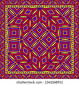 Abstract geometric pattern.  Design for print on silk neck scarf, kerchief, pillow, bandana, carpet.