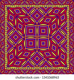 Abstract geometric pattern.  Design for print on silk neck scarf, kerchief, pillow, bandana, carpet.