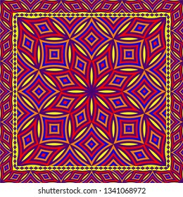 Abstract geometric pattern.  Design for print on silk neck scarf, kerchief, pillow, bandana, carpet.