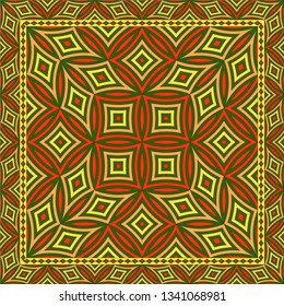 Abstract geometric pattern.  Design for print on silk neck scarf, kerchief, pillow, bandana, carpet.