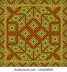 Abstract geometric pattern.  Design for print on silk neck scarf, kerchief, pillow, bandana, carpet.