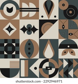 Abstract geometric pattern design in retro style. Vector illustration.