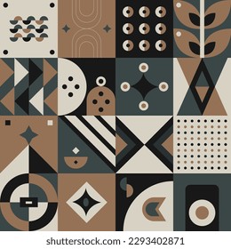 Abstract geometric pattern design in retro style. Vector illustration.