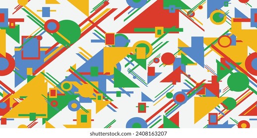 Abstract geometric pattern design in retro style. Vector illustration. 