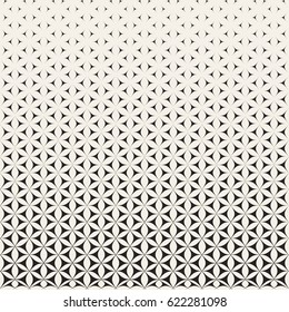 Abstract geometric pattern design. Vector illustration for hipster fashion. White black colors. Triangle shape print. Halftone graphic background. Retro monochrome pattern. Fade contrast lattice.