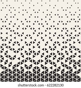 Abstract Geometric Pattern Design. Vector Illustration For Hipster Fashion. White Black Colors. Triangle Shape Print. Halftone Graphic Background. Retro Monochrome Pattern. Fade Contrast Lattice.