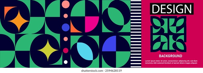 Abstract Geometric Pattern Design with Vibrant Colors and Modern Motifs for for posters, flyers, banners, and festival promotions.