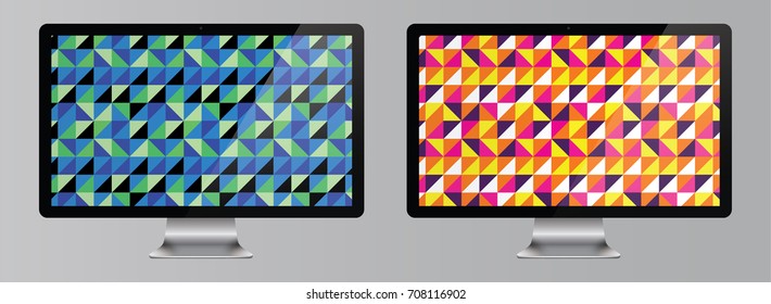 Abstract geometric pattern design wallpaper on computer screen 
Eps 10 stock vector illustration