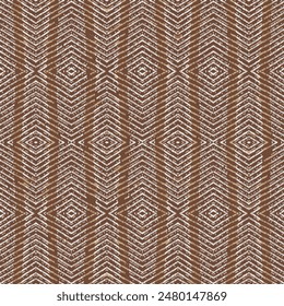 Abstraktes geometrisches Muster mit Diamantstreifen, Linien. Nahtloser Hintergrund. kastanienbrauner Ornament. einfaches Gitter-Grafikdesign