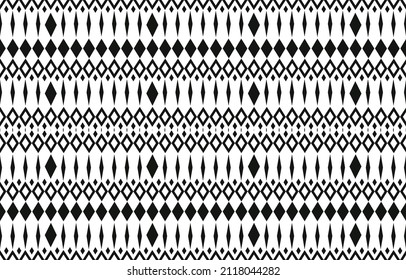 Abstract geometric pattern Diamonds Shape. Seamless vector background. Black and white texture Print.