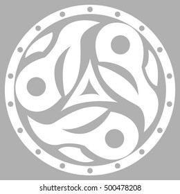 abstract and geometric pattern of the different lines, circles, and other decorative elements for your design, stylized crows and birds in a circle