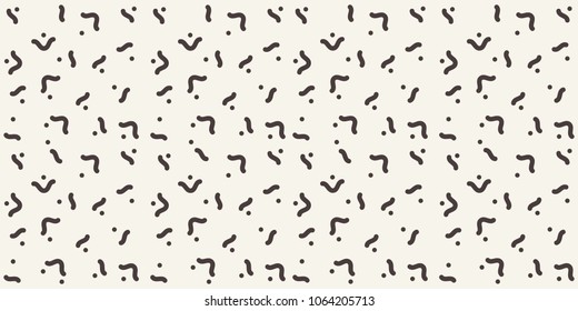Abstract geometric pattern with different outline shapes. Vector background. Monochrome texture