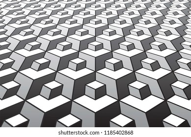Abstract geometric pattern. Diminishing perspective view. Vector art.