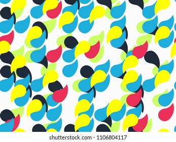 Abstract geometric pattern with drops. Colorful ornament. isolated on white background