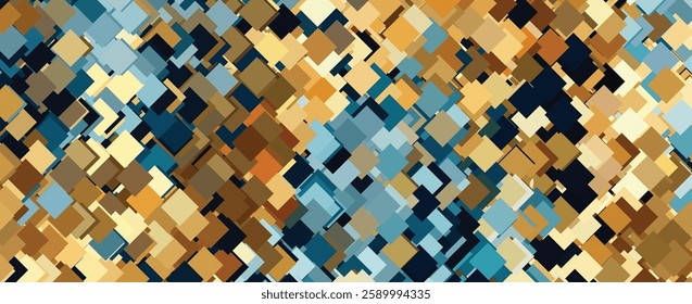 Abstract Geometric Pattern with Earth Tones and Blue Hues