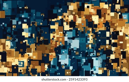 Abstract Geometric Pattern with Earth Tones and Blue Hues