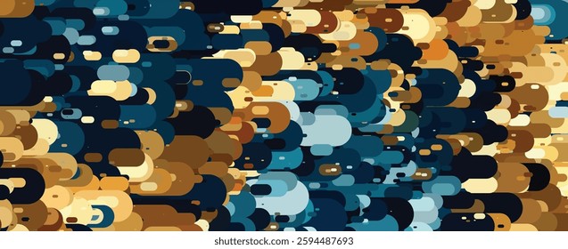 Abstract Geometric Pattern with Earth Tones and Blue Hues