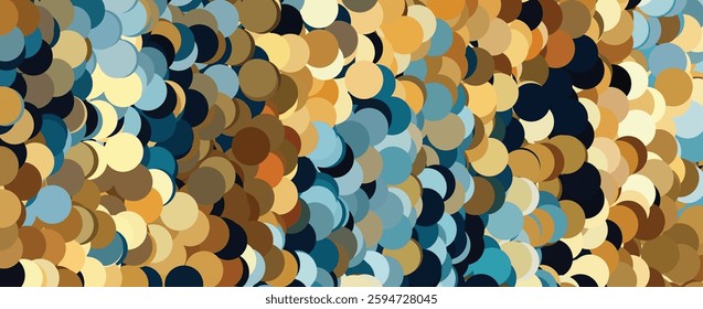 Abstract Geometric Pattern with Earth Tones and Blue Hues