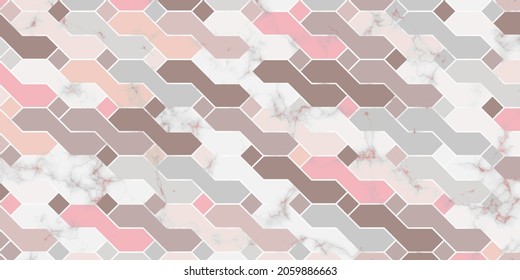 Abstract geometric pattern elegant pink background with polygonal shape pastel color and marble texture 
