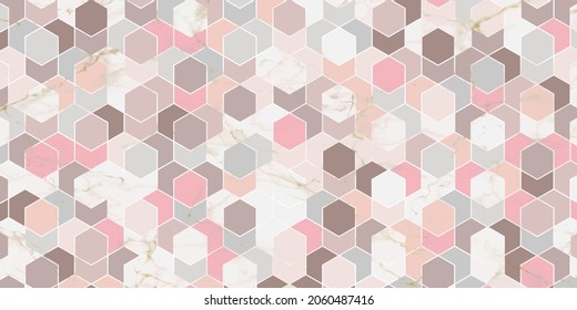 Abstract geometric pattern elegant pink background with polygonal shape pastel color and marble texture 