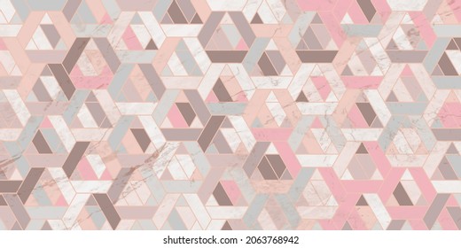 Abstract geometric pattern elegant pink background with polygonal shape pastel color and marble texture 