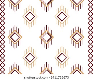 abstract geometric pattern ethnic textile fabric border design for fabric print, rugs, clothing, sarong, scarf, wrap, embroidery, print, curtain, carpet, wallpaper, wrapping, Batik, Aztec