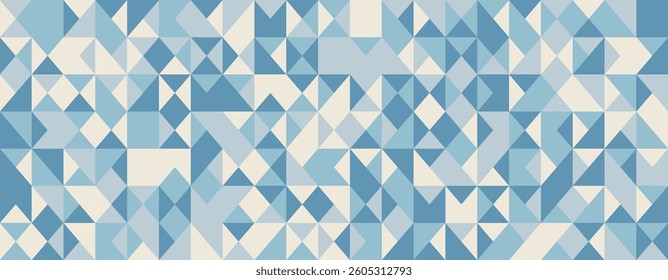 Abstract geometric pattern featuring a calming palette of blues and creams.  Ideal for backgrounds, website design, or textile prints.