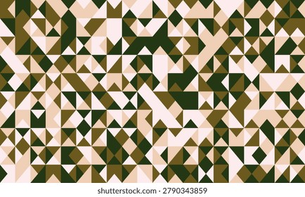 Abstract geometric pattern featuring a mosaic of earthytoned triangles.  Perfect for backgrounds, textiles, or modern design projects.