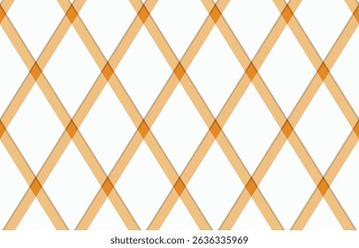 Abstract geometric pattern featuring a repeating diamond lattice design in warm orange and white.