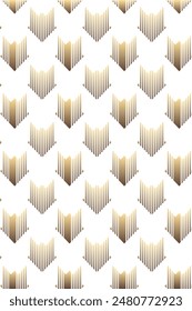 Abstract Geometric Pattern Featuring Thin Gold Lines on a White Background