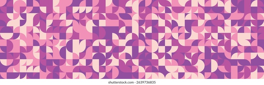 Abstract geometric pattern featuring a vibrant blend of pink and purple hues.