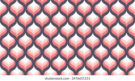 Abstract Geometric Pattern with Floral Motif. Seamless Vector Background. Colorful Blossoms. Sophisticated Graphic Design. Colorful flower