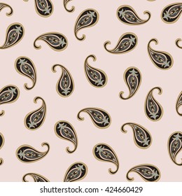 Abstract geometric pattern. Floral oriental ethnic background. Arabic ornament. Ornamental motives of the paintings of ancient Indian fabric patterns.