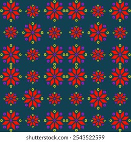 Abstractas patrón geométrico con flor. Fondo de Vector sin fisuras. Diseño gráfico moderno.