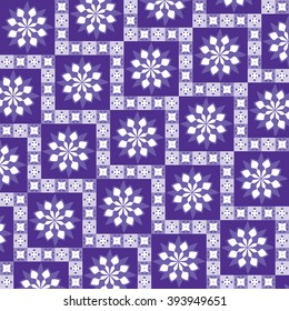 abstract geometric pattern with flowers