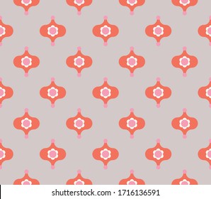 Abstract geometric pattern with flowers. Scandinavian style. Vector illustation.