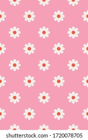 Abstract geometric pattern with flowers. Scandinavian style. Vector illustation.