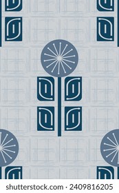 abstraktes geometrisches Muster mit Blumen Nahtloses florales Hintergrundblockbild Druckgrafik-Design Für Webseitenoberflächen-Texturen Wickelpapier Vektorgrafik