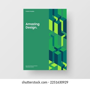 Abstract geometric pattern flyer illustration. Amazing company identity A4 vector design concept.